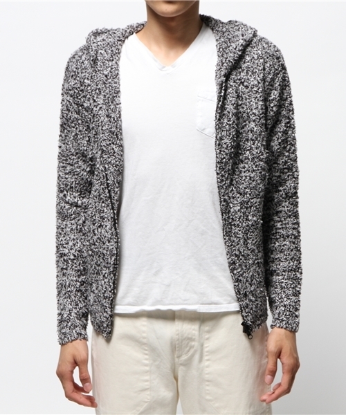 BAREFOOT DREAMS（ベアフットドリームズ）の「524　Heathered two tone yarn men's hoodie（パーカー・メンズ・ネイビー/ブラック/その他・SMALL/LARGE/MEDIUM）」の3枚目の写真