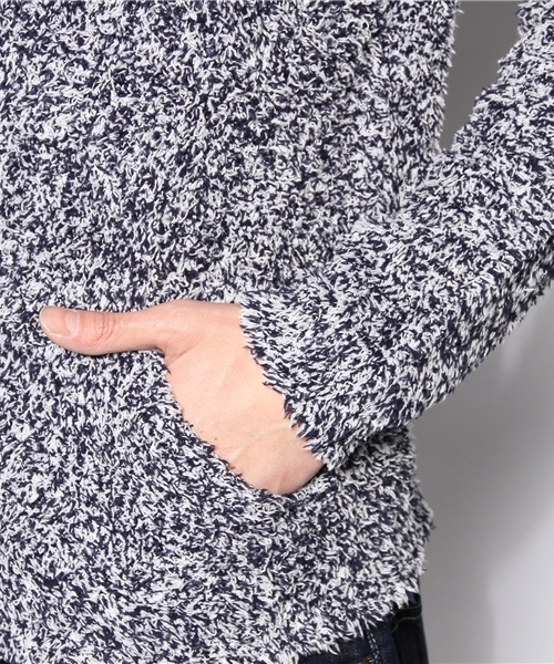 BAREFOOT DREAMS（ベアフットドリームズ）の「524　Heathered two tone yarn men's hoodie（パーカー・メンズ・ネイビー/ブラック/その他・SMALL/LARGE/MEDIUM）」の6枚目の写真