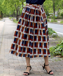 CHARM BERRY TIC | クロスチェック柄フレアスカート(スカート)