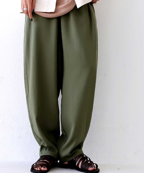antiqua(アンティカ)の「サルエルパンツ(その他パンツ)」|カーキ