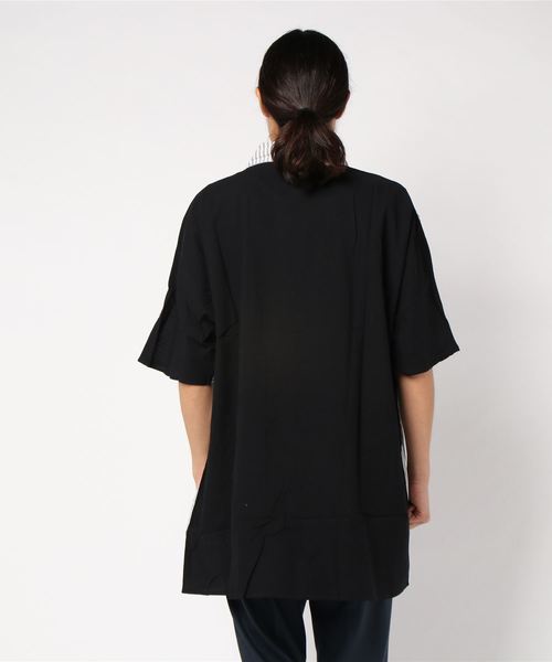 revertical(リバーティカル)の「ストライプ柄 ビッグシルエット 切り替えシャツ 前開き ブラウス(シャツ/ブラウス・メンズ・ホワイト/ブラック/ベージュ・M/L)」の5枚目の写真