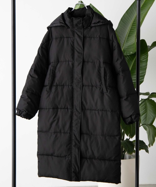 WEGO（ウィゴー）の「WEGO/【限定店舗】ロングフェイクダウンコート（ダウンジャケット/コート・レディース・ブラック/ブラック系その他・FREE）」の9枚目の写真
