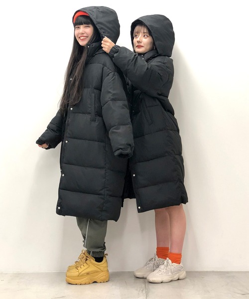 WEGO（ウィゴー）の「WEGO/【限定店舗】ロングフェイクダウンコート（ダウンジャケット/コート・レディース・ブラック/ブラック系その他・FREE）」の18枚目の写真