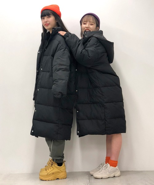 WEGO（ウィゴー）の「WEGO/【限定店舗】ロングフェイクダウンコート（ダウンジャケット/コート・レディース・ブラック/ブラック系その他・FREE）」の17枚目の写真