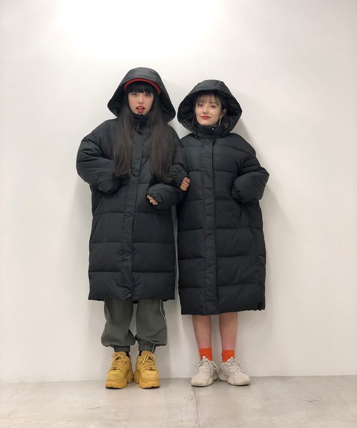 WEGO（ウィゴー）の「WEGO/【限定店舗】ロングフェイクダウンコート（ダウンジャケット/コート・レディース・ブラック/ブラック系その他・FREE）」の14枚目の写真