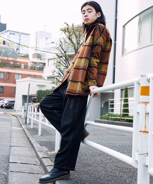 BASQUE magenta(バスクマゼンタ)の「【BASQUE -enthusiastic design-】ビッグシルエットヘビーウェイトチェックネルシャツ/CPOシャツ(シャツ/ブラウス)」|オレンジ系その他