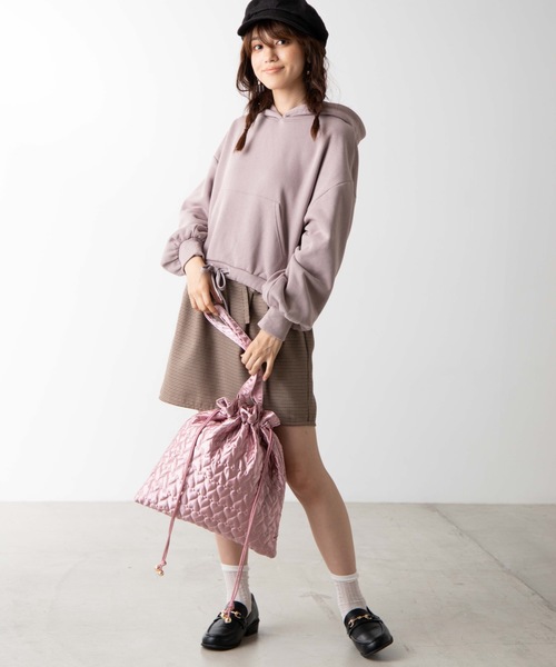 WEGO（ウィゴー）の「WEGO/キルティングリバーシブル巾着トートバッグ（トートバッグ・レディース・ホワイト/ブラック/ベージュ/ピンク・FREE）」の11枚目の写真