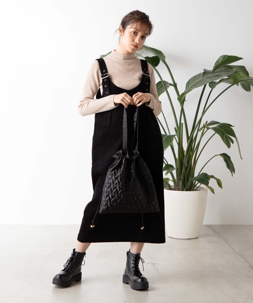 WEGO（ウィゴー）の「WEGO/キルティングリバーシブル巾着トートバッグ（トートバッグ・レディース・ホワイト/ブラック/ベージュ/ピンク・FREE）」の13枚目の写真