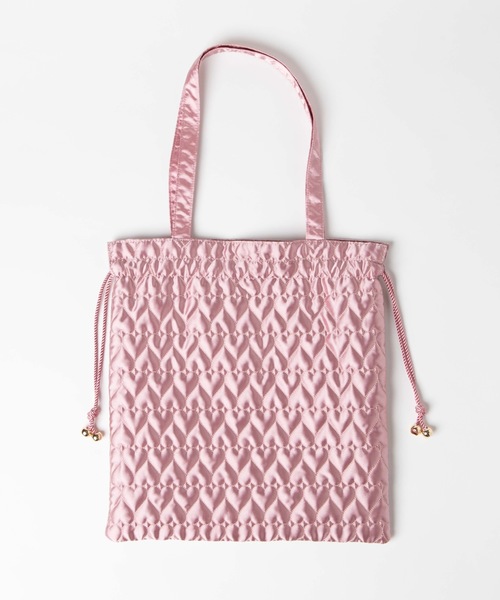 WEGO（ウィゴー）の「WEGO/キルティングリバーシブル巾着トートバッグ（トートバッグ・レディース・ホワイト/ブラック/ベージュ/ピンク・FREE）」の5枚目の写真