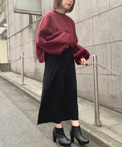 apres jour mignon（アプレジュールミニョン）の「スエードプリーツナロースカート【ZOZOTOWN限定アイテム】（スカート・レディース・ブラック/アイボリー/ライトブラウン・フリー）」の18枚目の写真