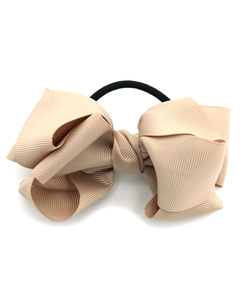 Auntie Rosa（アンティローザ）の「【Agneau7】グログランリボンヘアゴム（ヘアゴム・レディース・ブラック/ベージュ/ネイビー/ホワイト/ピンク・FREE）」の3枚目の写真