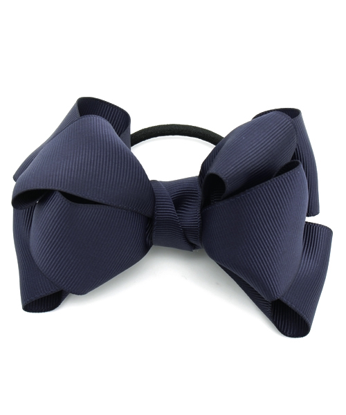 Auntie Rosa（アンティローザ）の「【Agneau7】グログランリボンヘアゴム（ヘアゴム・レディース・ブラック/ベージュ/ネイビー/ホワイト/ピンク・FREE）」の4枚目の写真