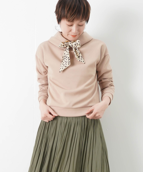 malla（マーラ）の「malla マーラ ヒョウ柄スカーフ パーカー 