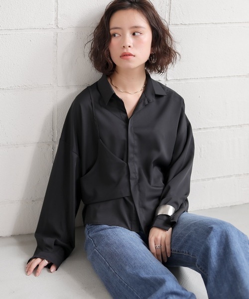 Bab（バブ）の「【WEB限定】変形デザインアシメシャツ（シャツ/ブラウス・レディース・ホワイト/ブラック/ベージュ・38）」の9枚目の写真