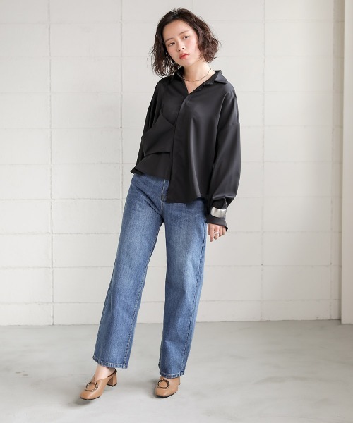 Bab（バブ）の「【WEB限定】変形デザインアシメシャツ（シャツ/ブラウス・レディース・ホワイト/ブラック/ベージュ・38）」の10枚目の写真