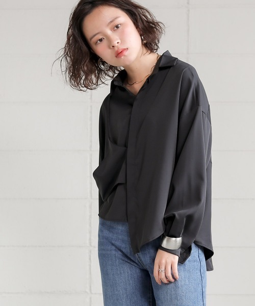 Bab（バブ）の「【WEB限定】変形デザインアシメシャツ（シャツ/ブラウス・レディース・ホワイト/ブラック/ベージュ・38）」の12枚目の写真