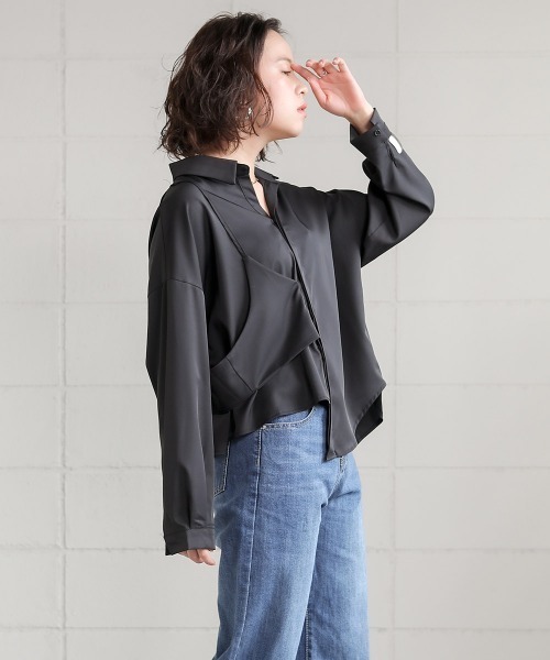 Bab（バブ）の「【WEB限定】変形デザインアシメシャツ（シャツ/ブラウス・レディース・ホワイト/ブラック/ベージュ・38）」の11枚目の写真