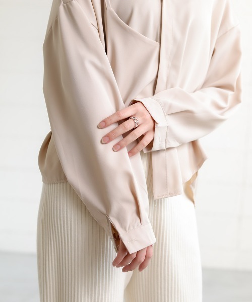 Bab（バブ）の「【WEB限定】変形デザインアシメシャツ（シャツ/ブラウス・レディース・ホワイト/ブラック/ベージュ・38）」の19枚目の写真