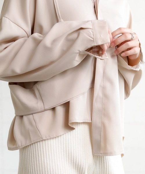 Bab（バブ）の「【WEB限定】変形デザインアシメシャツ（シャツ/ブラウス・レディース・ホワイト/ブラック/ベージュ・38）」の20枚目の写真