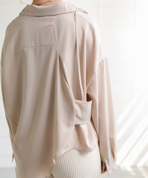 Bab（バブ）の「【WEB限定】変形デザインアシメシャツ（シャツ/ブラウス・レディース・ホワイト/ブラック/ベージュ・38）」の21枚目の写真