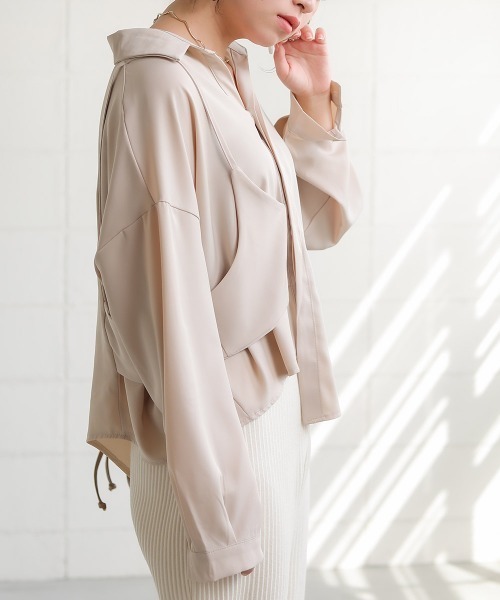 Bab（バブ）の「【WEB限定】変形デザインアシメシャツ（シャツ/ブラウス・レディース・ホワイト/ブラック/ベージュ・38）」の14枚目の写真