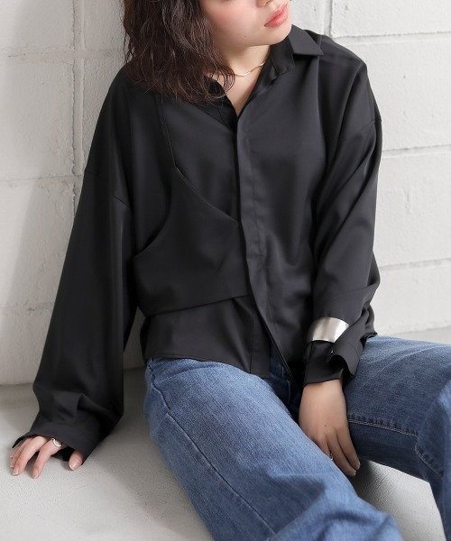 Bab（バブ）の「【WEB限定】変形デザインアシメシャツ（シャツ/ブラウス・レディース・ホワイト/ブラック/ベージュ・38）」の22枚目の写真