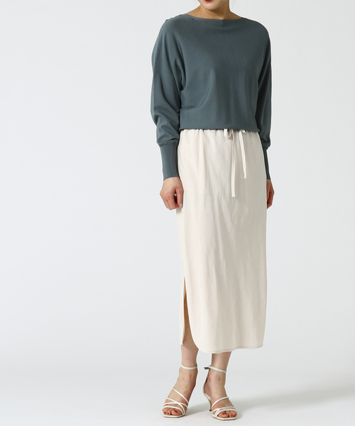 Tiara（ティアラ）の「2wayドルマンニット（ニット/セーター・レディース・チャコールグレー/ピンク/アイボリー/モスグリーン・FREE）」の18枚目の写真