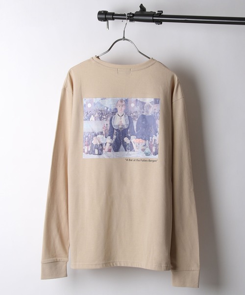 ZIP FIVE(ジップファイブ)の「【ZIP FIVE SELECT】 バックプリントアート絵画ロンT 長袖Tシャツ【ユニセックス】(Tシャツ/カットソー・レディース・ベージュ系2/ブラック系1/ホワイト/ブラック系2/ベージュ/ホワイト系1/ベージュ系1/ブラック系/ベージュ系/ホワイト系/ブラック/ホワイト系2・LARGE/X-LARGE/MEDIUM)」の1枚目の写真