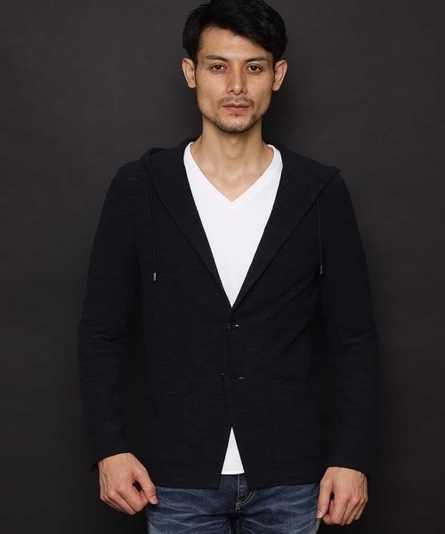 MICHEL KLEIN HOMME   （ミッシェルクランオム）の「カーディガン（スラブインレーシルケット）（カーディガン/ボレロ・メンズ・ネイビー/グレー・46/48/51）」の22枚目の写真