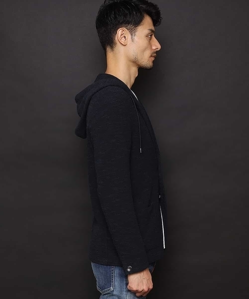 MICHEL KLEIN HOMME   （ミッシェルクランオム）の「カーディガン（スラブインレーシルケット）（カーディガン/ボレロ・メンズ・ネイビー/グレー・46/48/51）」の21枚目の写真