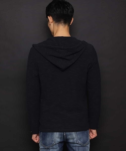 MICHEL KLEIN HOMME   （ミッシェルクランオム）の「カーディガン（スラブインレーシルケット）（カーディガン/ボレロ・メンズ・ネイビー/グレー・46/48/51）」の20枚目の写真