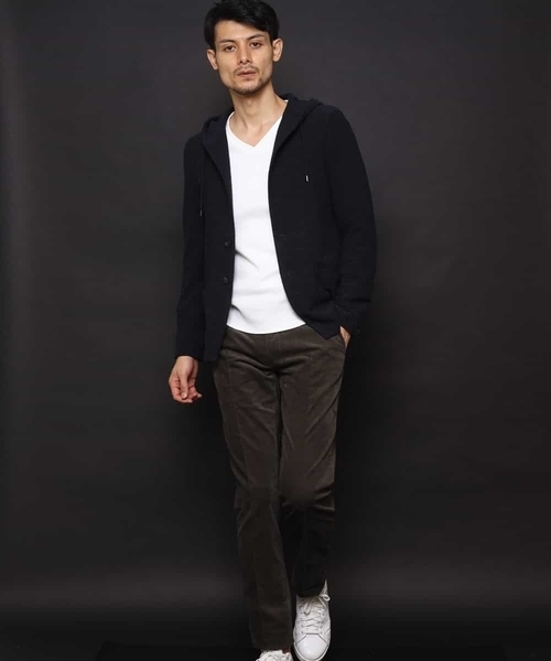 MICHEL KLEIN HOMME   （ミッシェルクランオム）の「カーディガン（スラブインレーシルケット）（カーディガン/ボレロ・メンズ・ネイビー/グレー・46/48/51）」の14枚目の写真