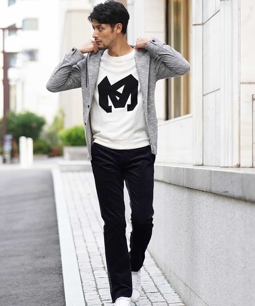 MICHEL KLEIN HOMME   （ミッシェルクランオム）の「カーディガン（スラブインレーシルケット）（カーディガン/ボレロ・メンズ・ネイビー/グレー・46/48/51）」の8枚目の写真