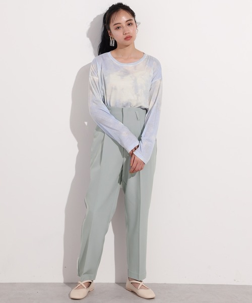 one after another NICE CLAUP（ワンアフターアナザーナイスクラップ）の「カラーテーパードパンツ（スラックス・レディース・モカ/オリーブ/パープル/ピンク/ラベンダー・FREE）」の12枚目の写真