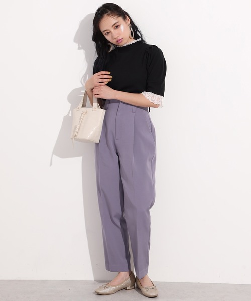 one after another NICE CLAUP（ワンアフターアナザーナイスクラップ）の「カラーテーパードパンツ（スラックス・レディース・モカ/オリーブ/パープル/ピンク/ラベンダー・FREE）」の22枚目の写真