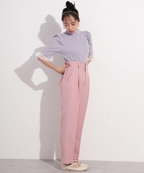 one after another NICE CLAUP（ワンアフターアナザーナイスクラップ）の「カラーテーパードパンツ（スラックス・レディース・モカ/オリーブ/パープル/ピンク/ラベンダー・FREE）」の6枚目の写真