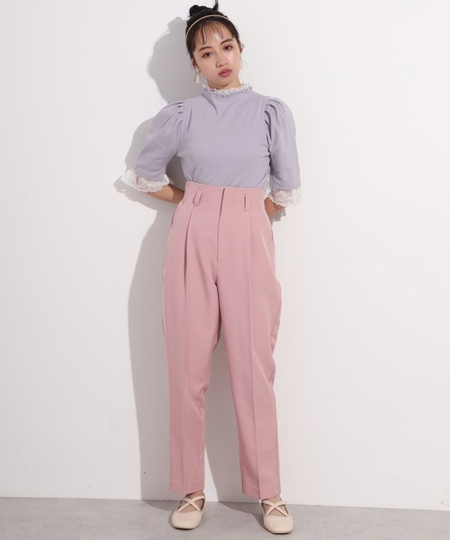 one after another NICE CLAUP（ワンアフターアナザーナイスクラップ）の「カラーテーパードパンツ（スラックス・レディース・モカ/オリーブ/パープル/ピンク/ラベンダー・FREE）」の7枚目の写真