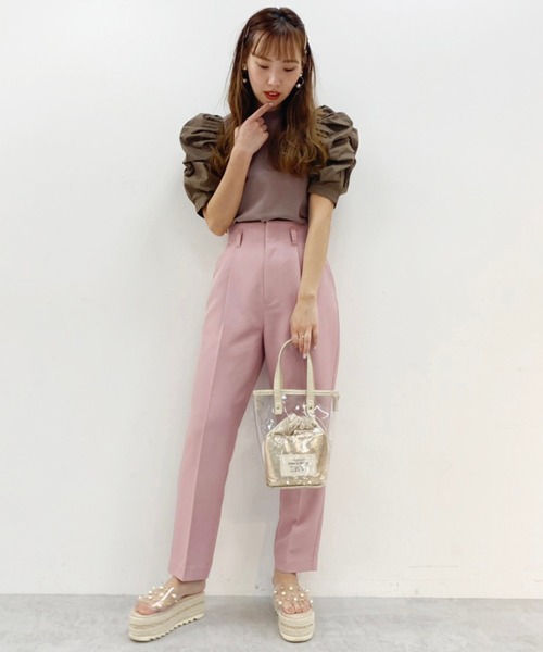 one after another NICE CLAUP（ワンアフターアナザーナイスクラップ）の「カラーテーパードパンツ（スラックス・レディース・モカ/オリーブ/パープル/ピンク/ラベンダー・FREE）」の10枚目の写真