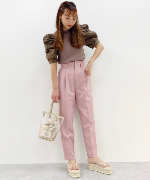 one after another NICE CLAUP（ワンアフターアナザーナイスクラップ）の「カラーテーパードパンツ（スラックス・レディース・モカ/オリーブ/パープル/ピンク/ラベンダー・FREE）」の11枚目の写真