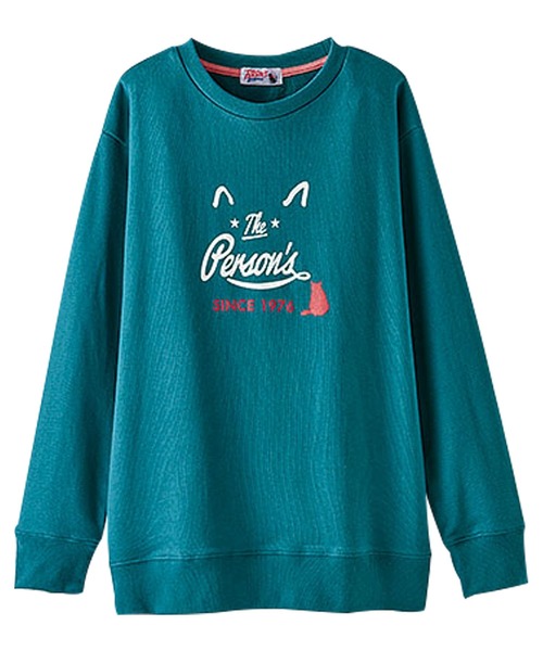 BELLUNA(ベルーナ)の「PERSON’S プリントスウェット(スウェット・レディース・ブラック/ターコイズブルー・MEDIUM/LARGE/X-LARGE/XX-LARGE/XXX-LARGE/XXXX-LARGE)」の1枚目の写真