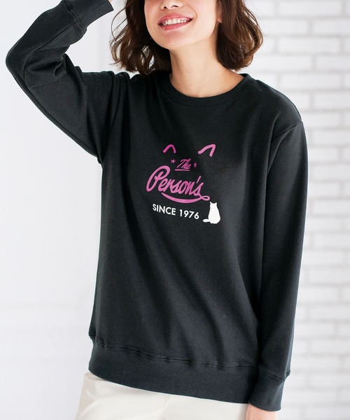 BELLUNA(ベルーナ)の「PERSON’S プリントスウェット(スウェット・レディース・ブラック/ターコイズブルー・MEDIUM/LARGE/X-LARGE/XX-LARGE/XXX-LARGE/XXXX-LARGE)」の2枚目の写真