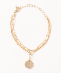 AMERICAN HOLIC | コイン付きダブルチェーンブレスレット(ブレスレット)