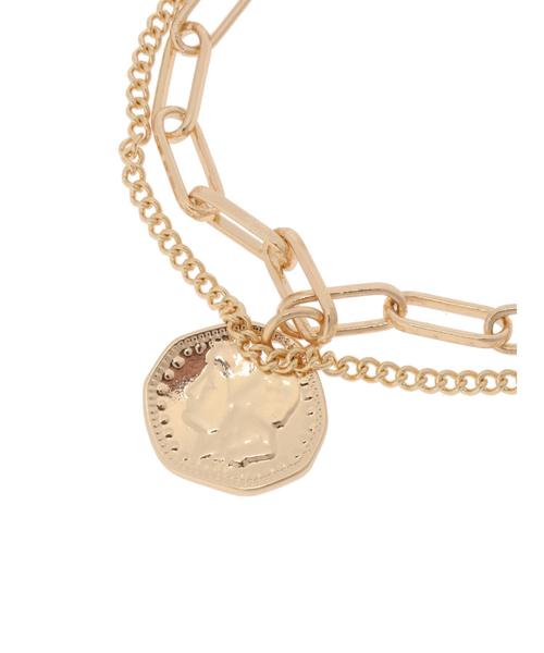 AMERICAN HOLIC(アメリカンホリック)の「コイン付きダブルチェーンブレスレット(ブレスレット・レディース・ゴールド・FREE)」の5枚目の写真