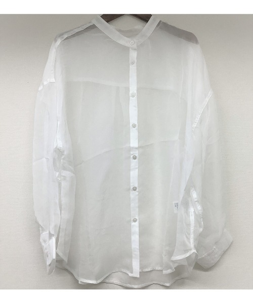 ulu（ウル）の「seethruough overbandcollar shirt（シャツ/ブラウス・レディース・ベージュ/グリーン/ホワイト・FREE）」の16枚目の写真