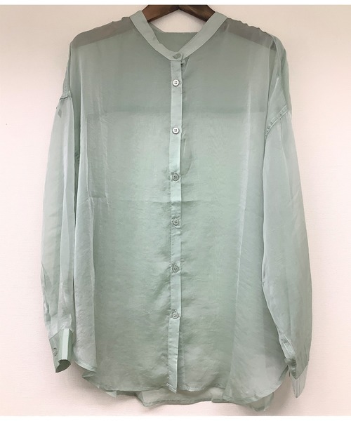 ulu（ウル）の「seethruough overbandcollar shirt（シャツ/ブラウス・レディース・ベージュ/グリーン/ホワイト・FREE）」の17枚目の写真