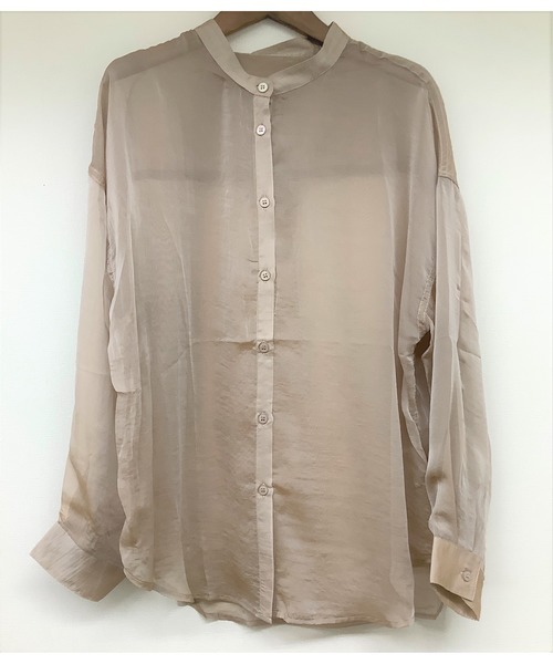 ulu（ウル）の「seethruough overbandcollar shirt（シャツ/ブラウス・レディース・ベージュ/グリーン/ホワイト・FREE）」の18枚目の写真