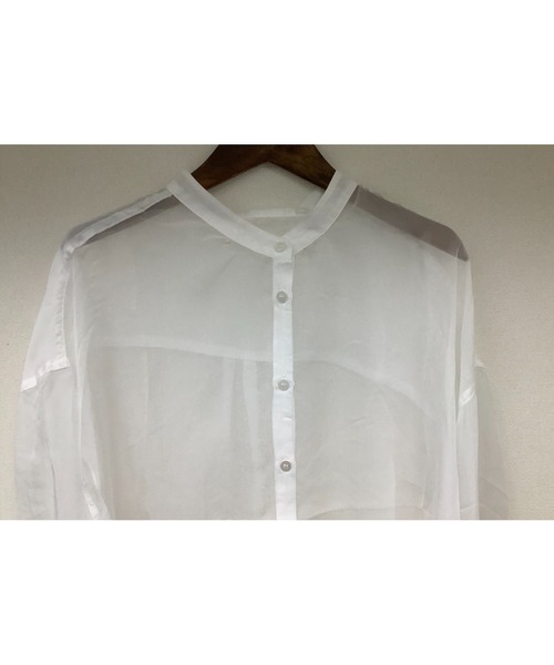 ulu（ウル）の「seethruough overbandcollar shirt（シャツ/ブラウス・レディース・ベージュ/グリーン/ホワイト・FREE）」の21枚目の写真