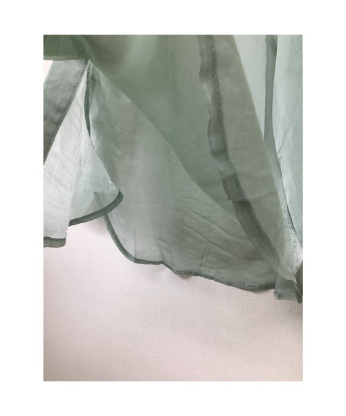 ulu（ウル）の「seethruough overbandcollar shirt（シャツ/ブラウス・レディース・ベージュ/グリーン/ホワイト・FREE）」の22枚目の写真