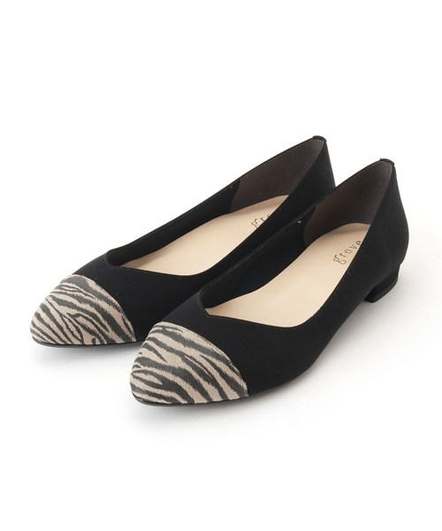 grove(グローブ)の「【22.0~25.0まで/WEB限定】やわここちVカットパンプス(2cm)(パンプス・レディース・ベージュ系8/ブラック系7/ブラック系3・35/40/50/30/45/20/25)」の1枚目の写真