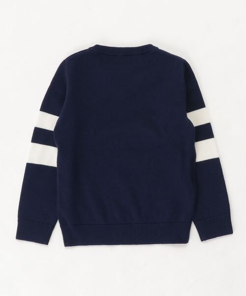 FRED PERRY（フレッドペリー）の「Tipped Sleeve V Neck Sweater（ニット/セーター・キッズ・ダークネイビー・6-7/2-3/4-5/8-9）」の2枚目の写真